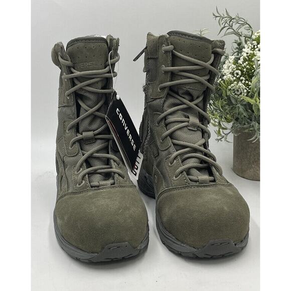 Converse Rapid Response Military Sage Green Stealth Boot Comp Toe 8” M4/W6 NEW - Picture 2 of 16